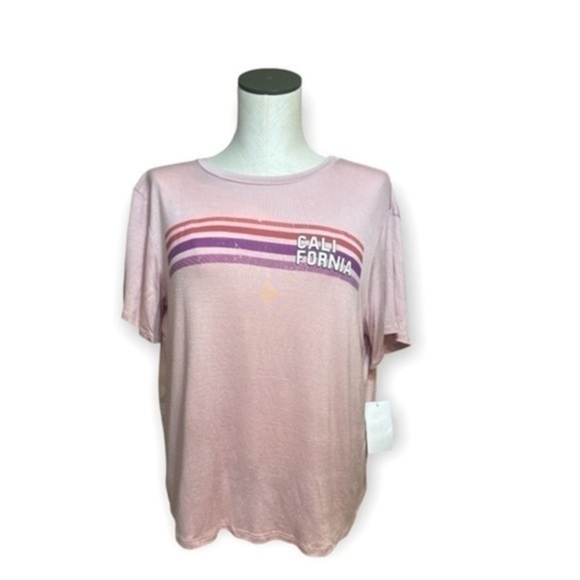 Stunner California top Mauve Tulip back Short Sleeve Graphic Tee size medium - Picture 1 of 6